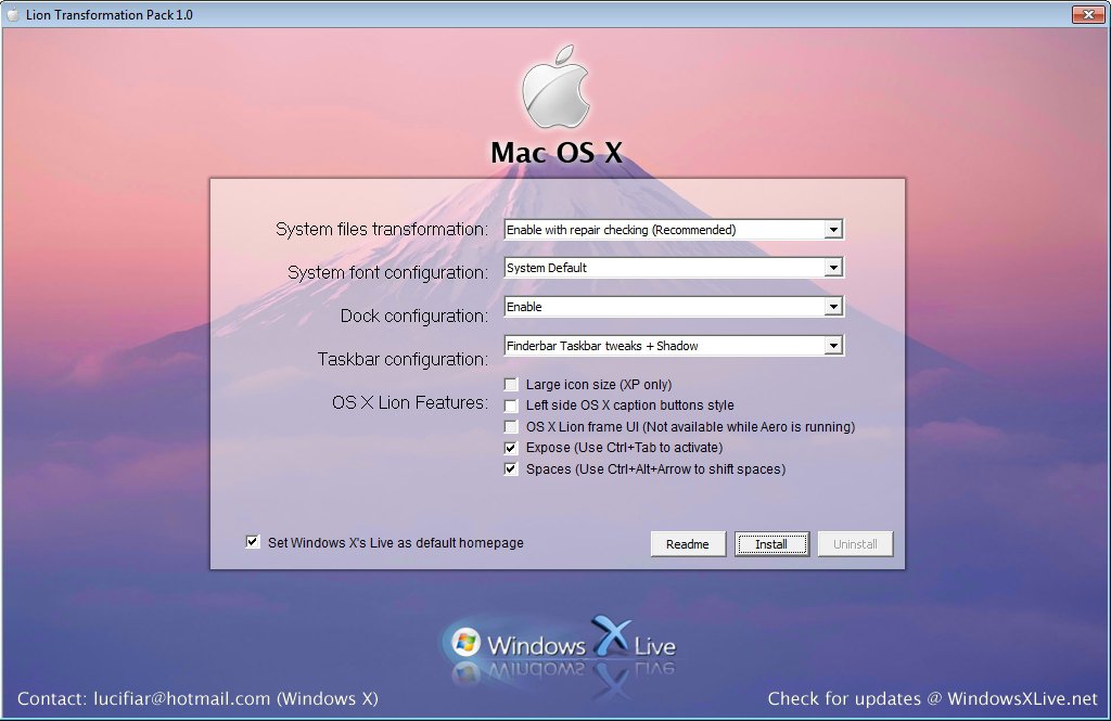 Mac style taskbar for windows